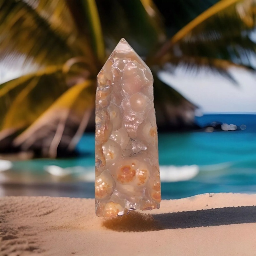 Carnelian Flower agate Obelisk Tower Crystal Energy